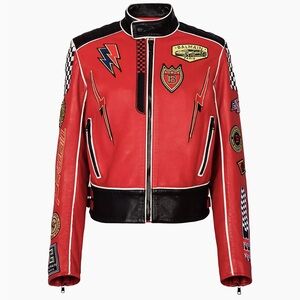 Balmain Formula 1 Leather Biker Jacket